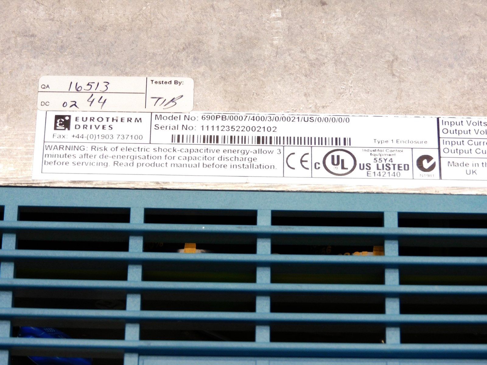 EUROTHERM 690PB/0007/400/3/0/0021/US/0/0/0/0/0 (AS PICTURED) UNMP