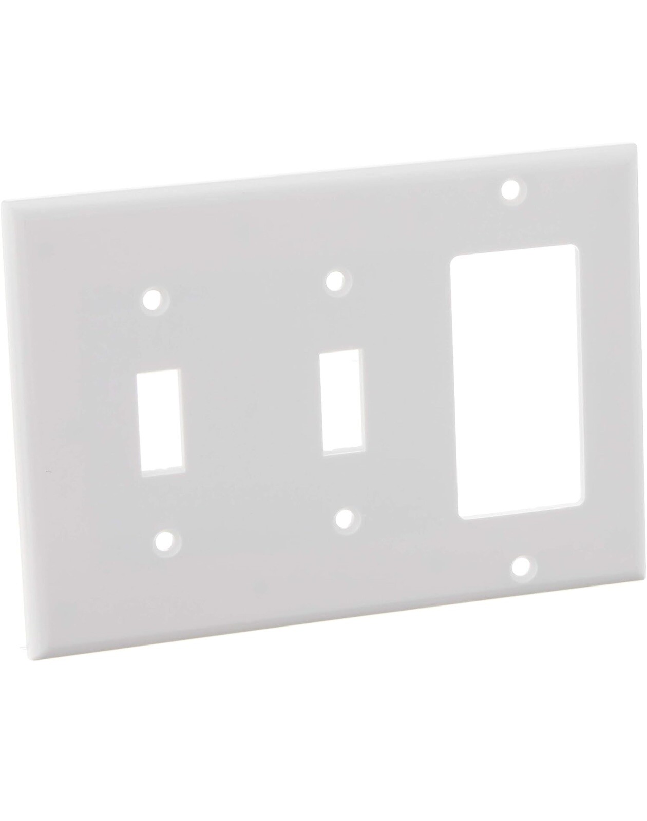 Leviton 80421-W 2-Toggle 1-Decora/GFCI Device Combination Wallplate (Pack of 10)