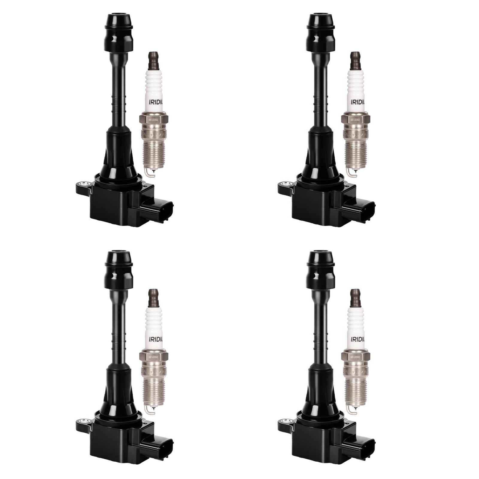 Set of 4 Ignition Coil Pack and Spark Plugs Fits for Nissan Sentra 1.8 L4 200…