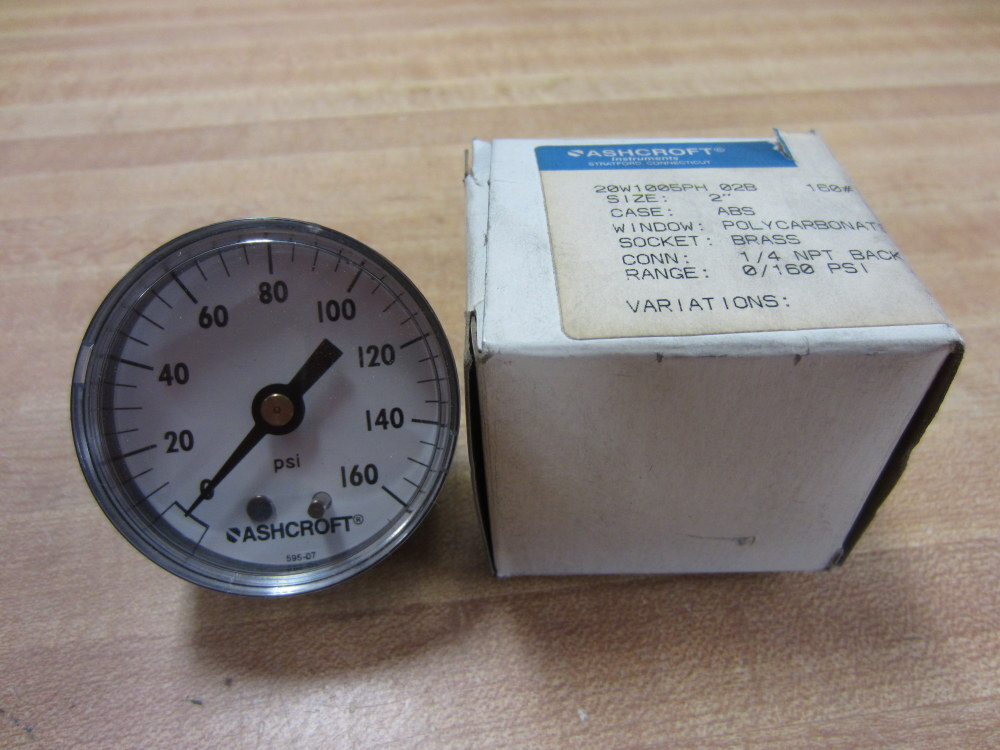 Ashcroft 20W1005PH 02B Pressure Gauge 0-160 20W1005PH02B