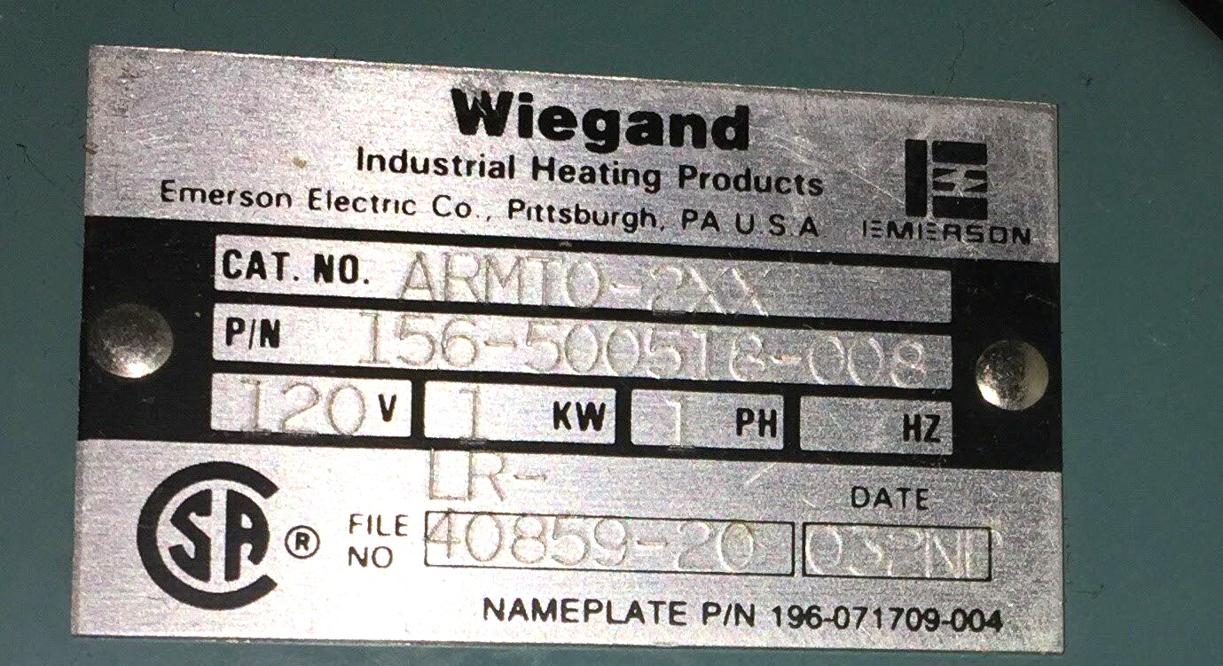 1 NEW WIEGAND 156-500518-008 ARMT0-2XX HEATER ELEMENT NNB ***MAKE OFFER***