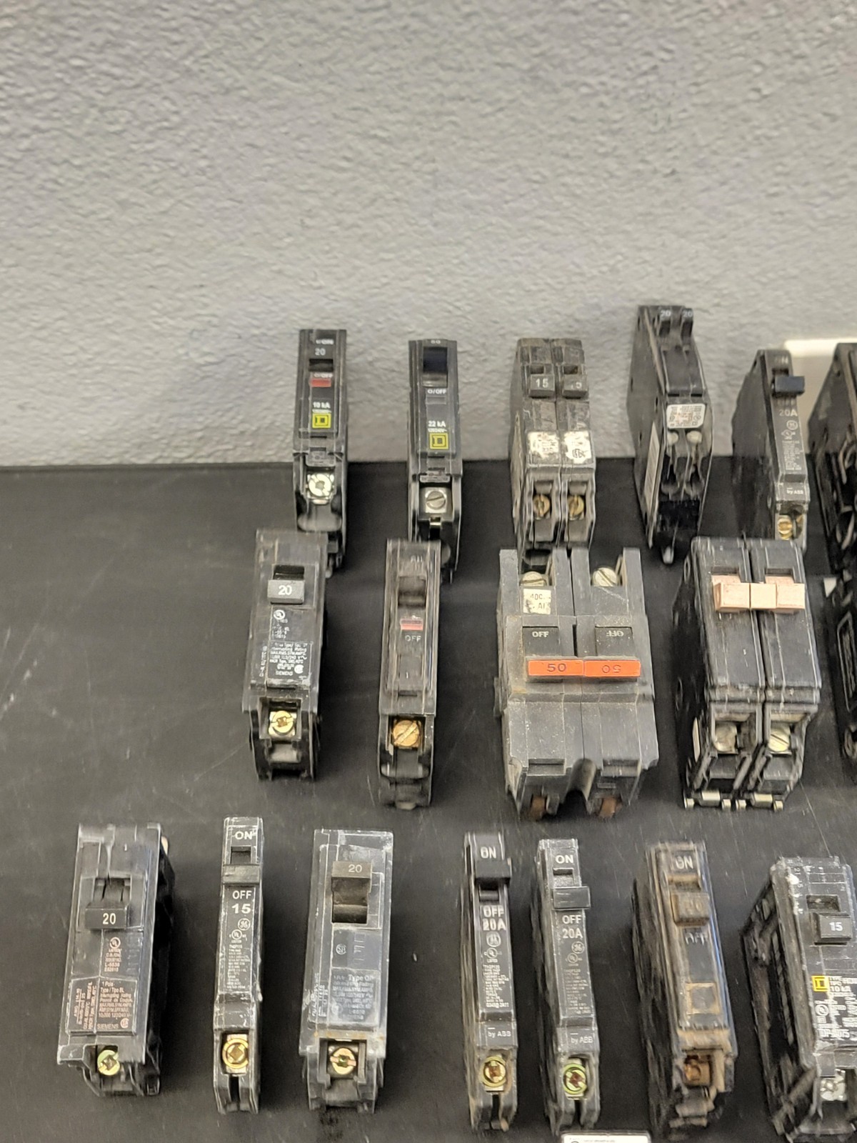 Lot of 55 Circuit Breakers Various Amps See Photos PRE-OWNED.