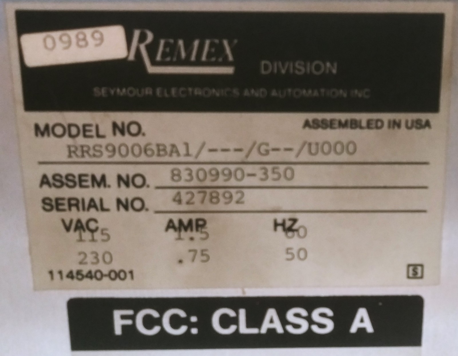 REMEX The Director Tape Reader RRS9006BA1/—/G–/U000 (inv# 610)