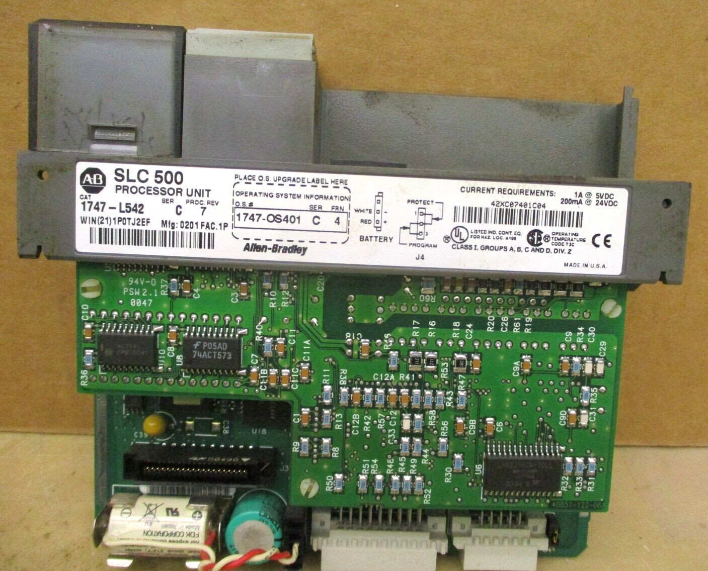 Allen-Bradley SLC 500 1746-P3 SLC 5/04 CPU 1747-L542 48662GN