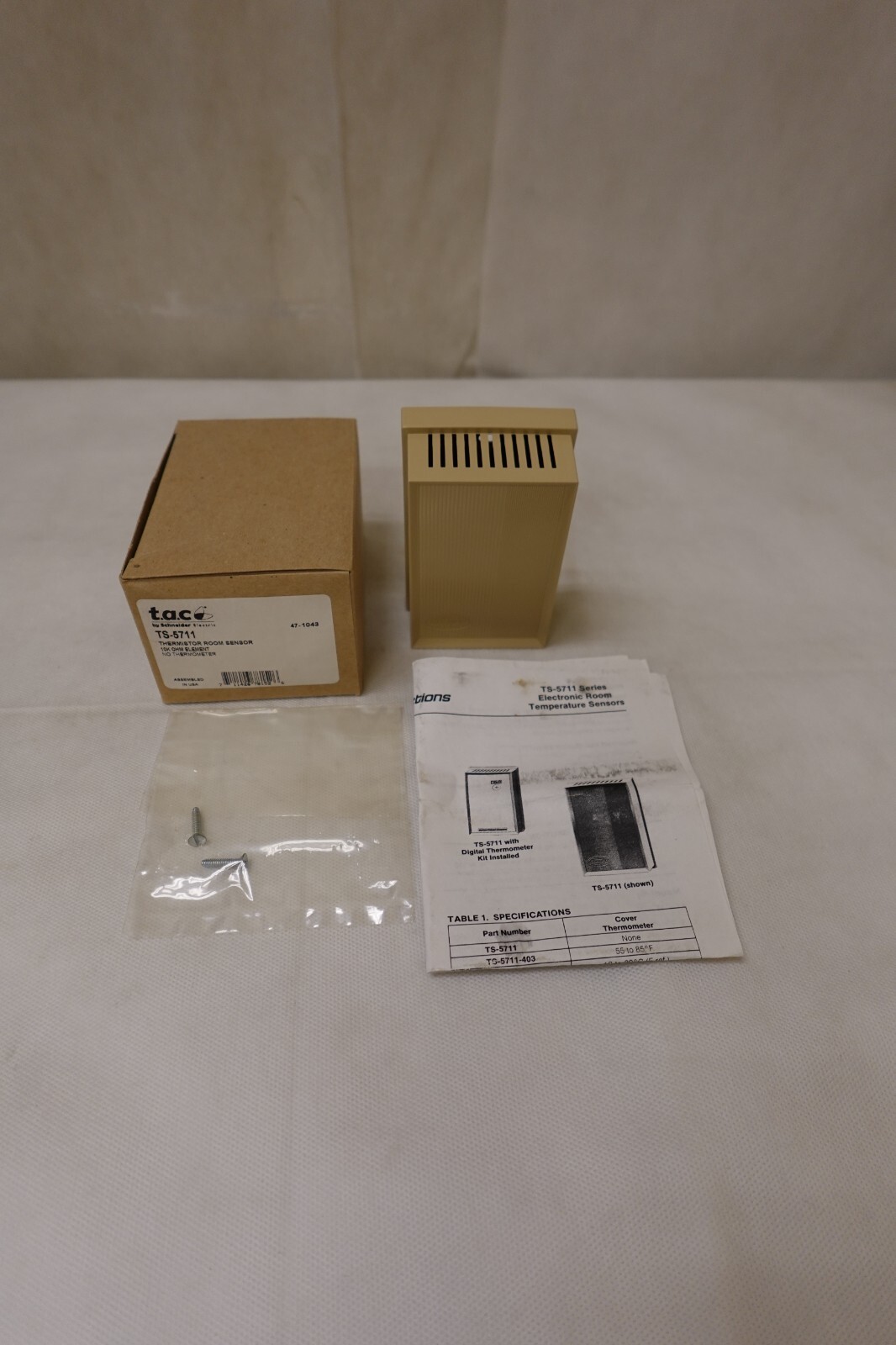 TAC Schneider Electric TS-5711 Thermistor Room Sensor 10k OHM, No Thermometer