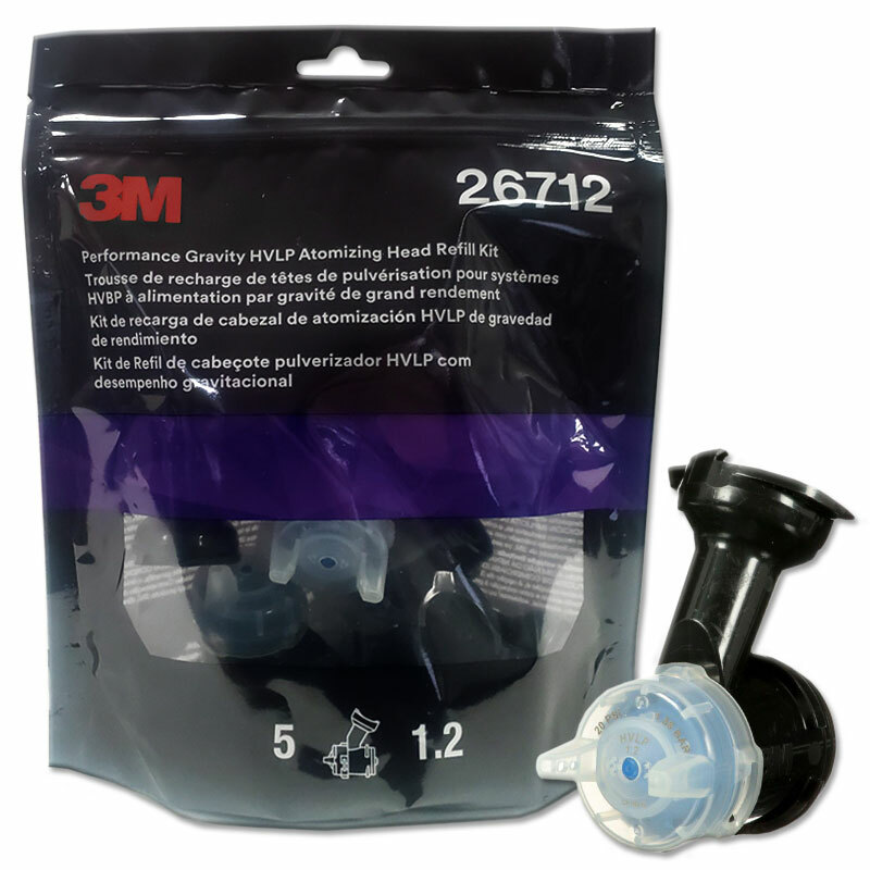 3M™ 26712 Performance Gravity HVLP Atomizing Head Refill Kit, Blue, 1.2