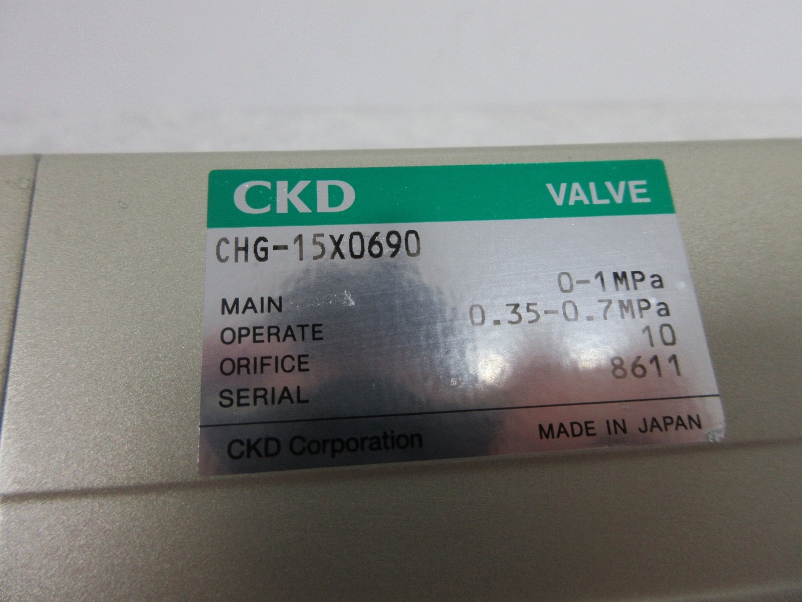 CKD CHG-15X0690 3 PORT AIR OPERATED BALL VALVE, Y0160