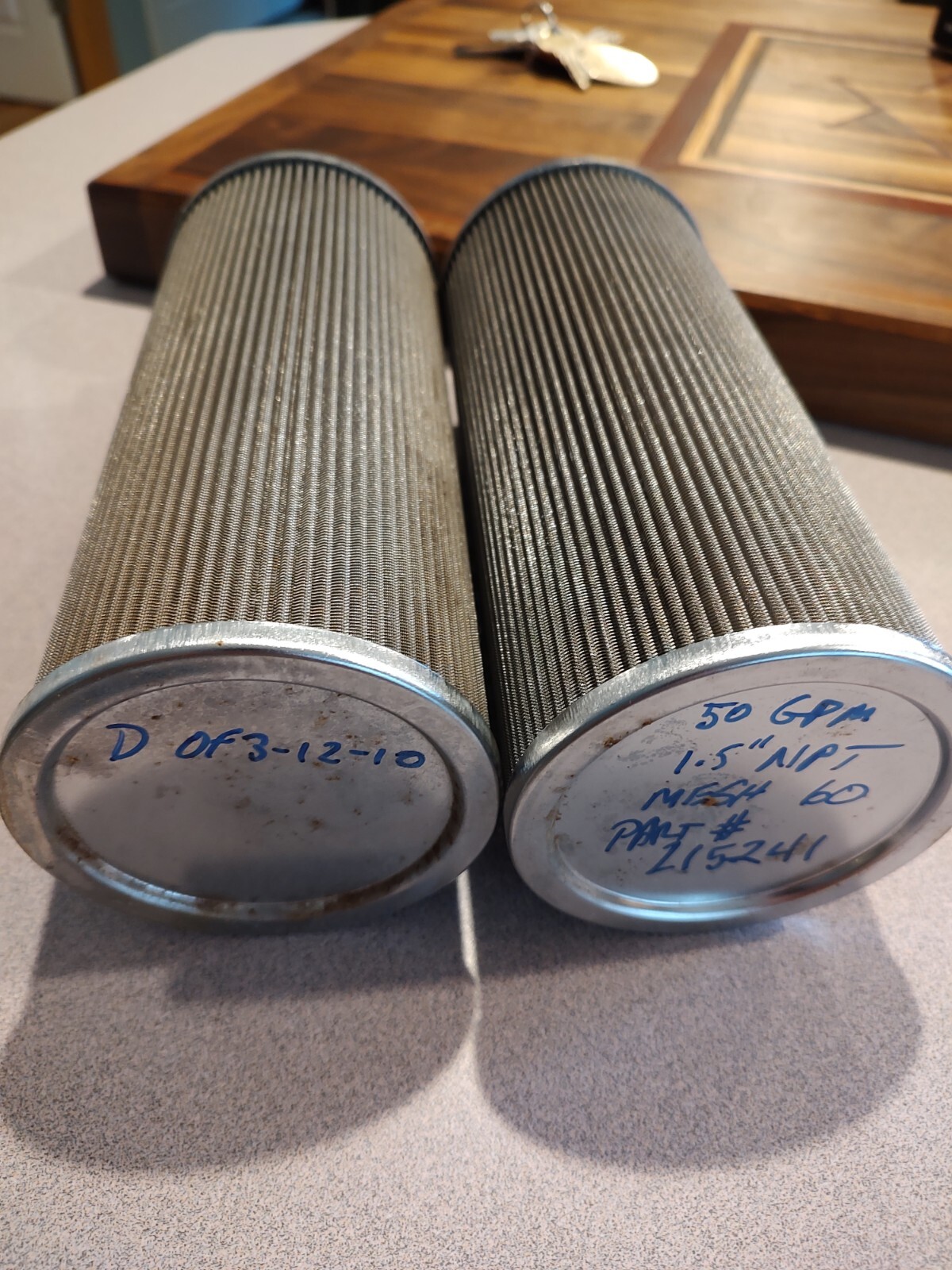 2 NOS INGERSOLL RAND 50-GPM #60 MESH HYDRAULIC FILTERS OF 3-12-10 #215241