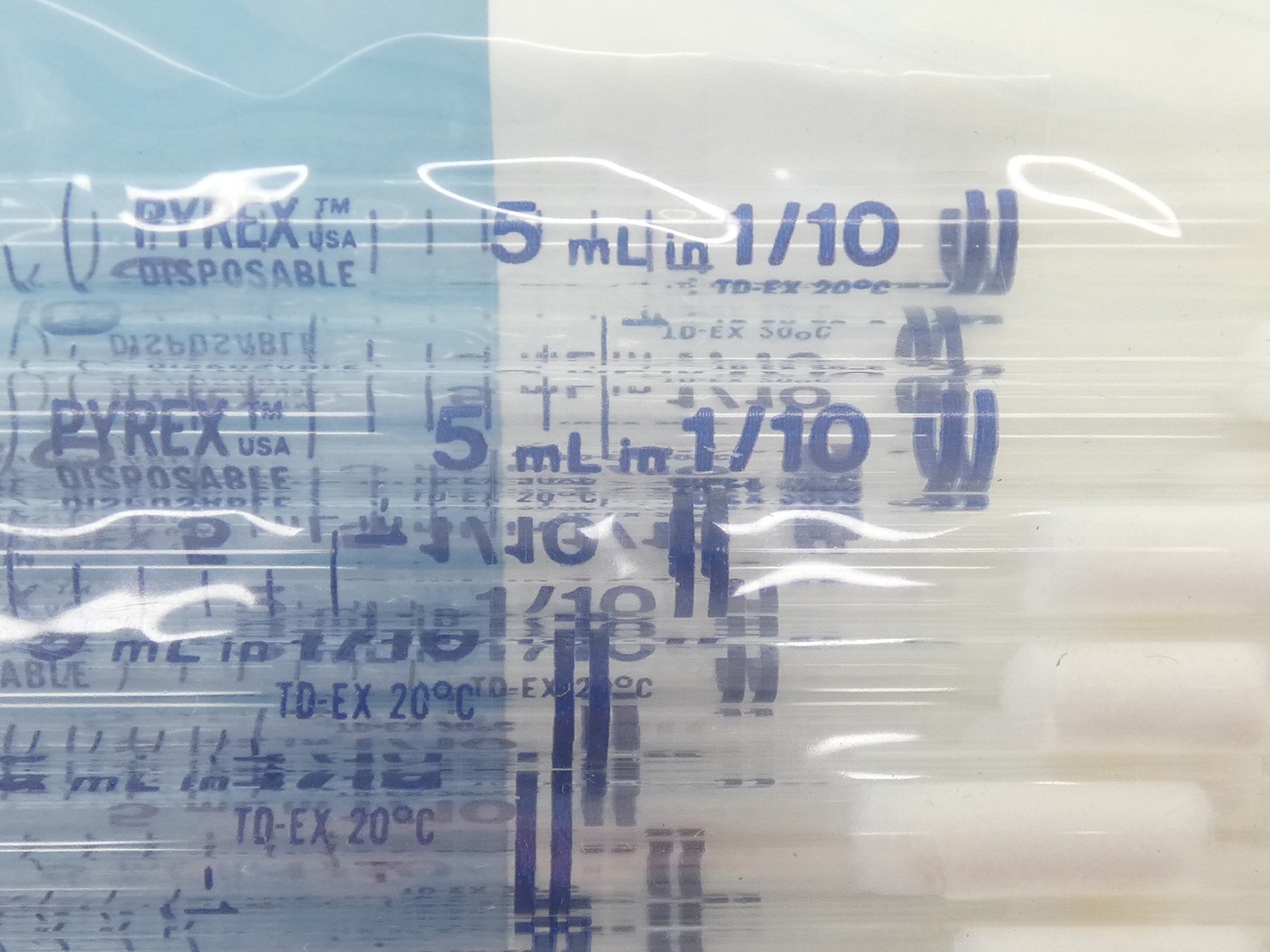 *Lot of 25* Corning Pyrex Glass Plugged Disposable Serological Pipets 5mL in …