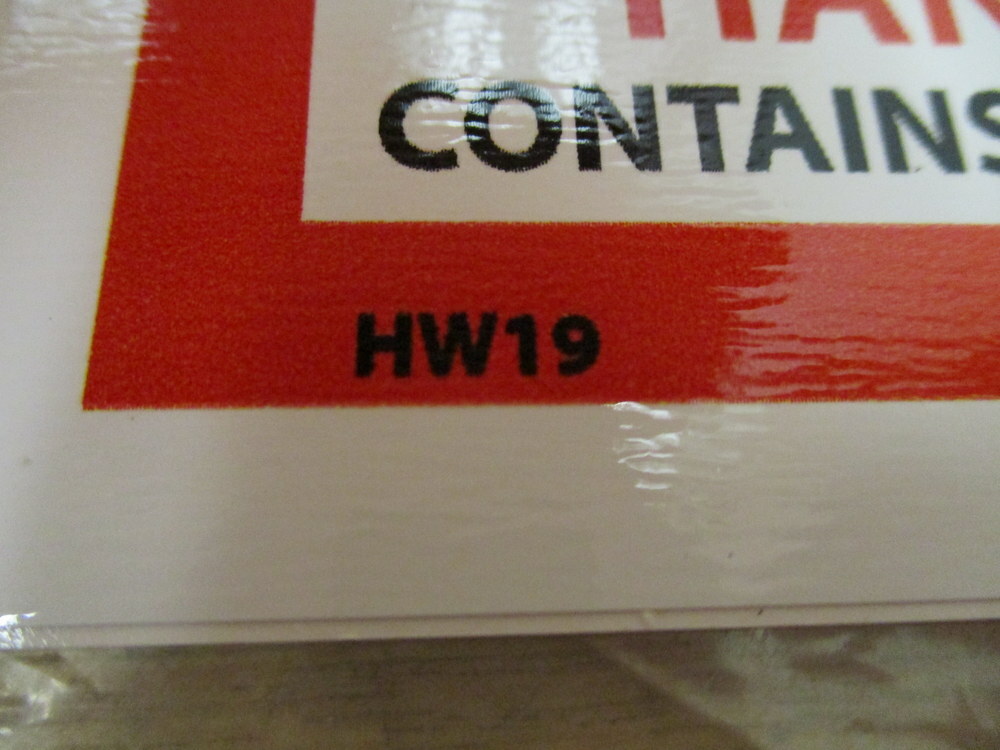 NMC HW19 Hazardous Waste Label (Pack of 25)