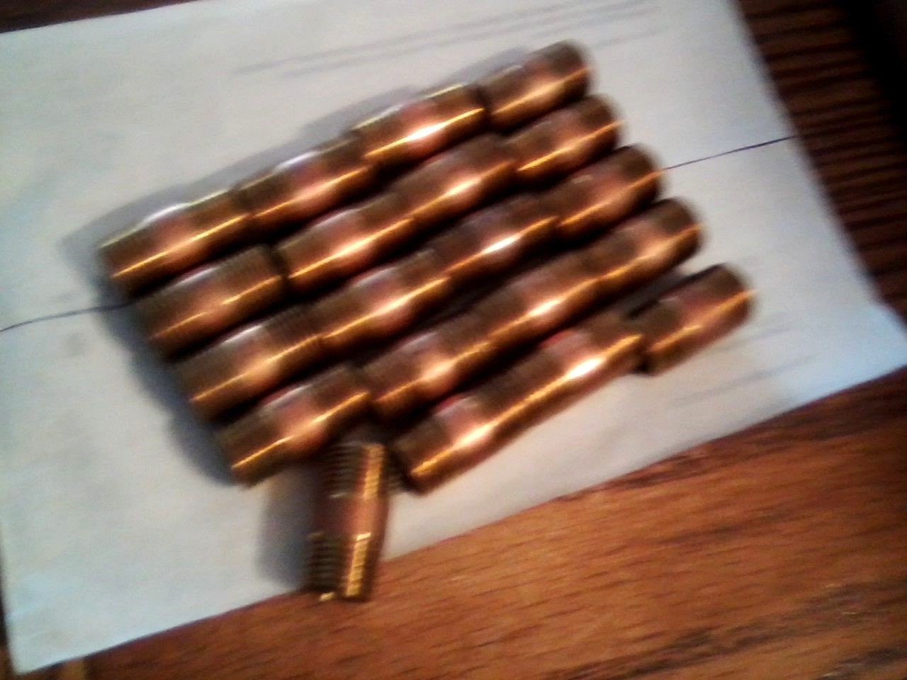 (20) . LOT …. PARKER 215PN-8 DAYCO 112B08 1/2″ BRASS PIPE CLOSE NIPPLE FITTING