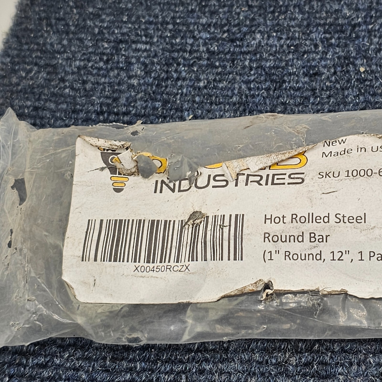 Bulb Industries 1000-616S Hot Rolled Steel Round Bar 1″ Round, 12″
