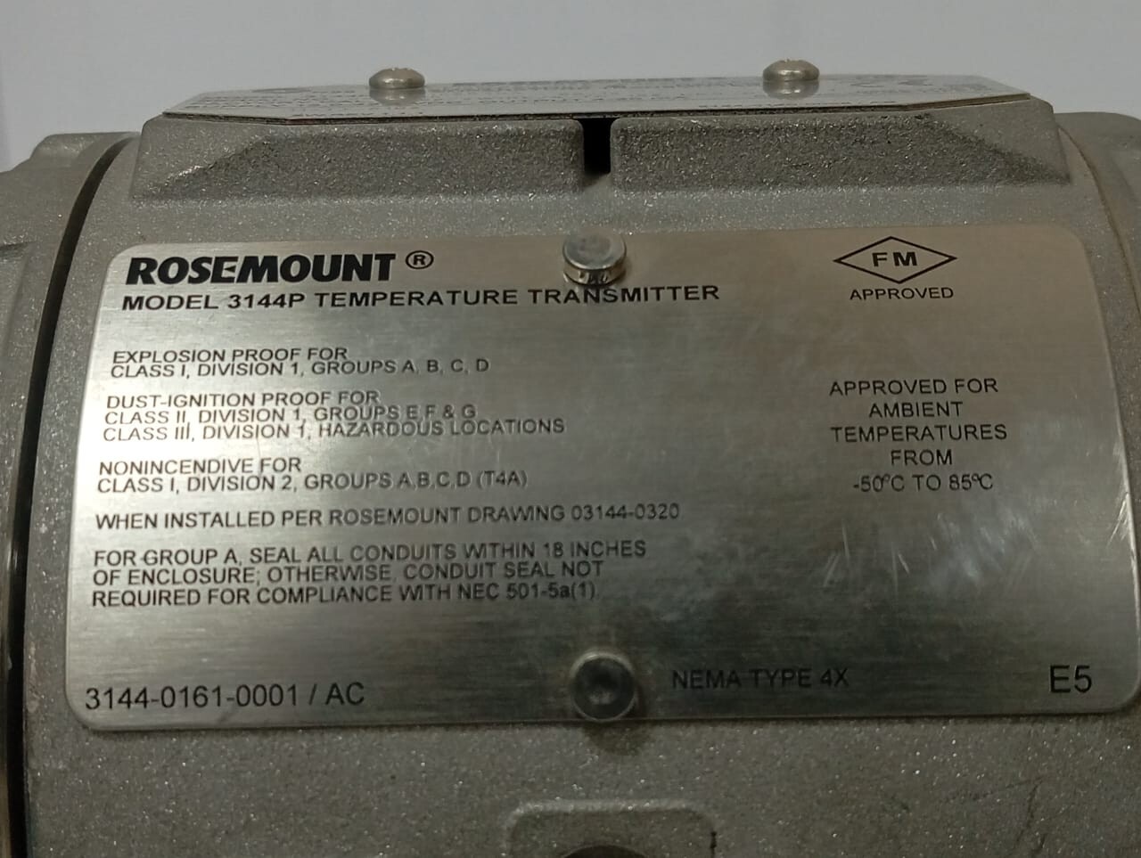 Rosemount / HART Temperature Transmitter / 3144P / PT100, 4 Wire, 0 to 100 Deg C