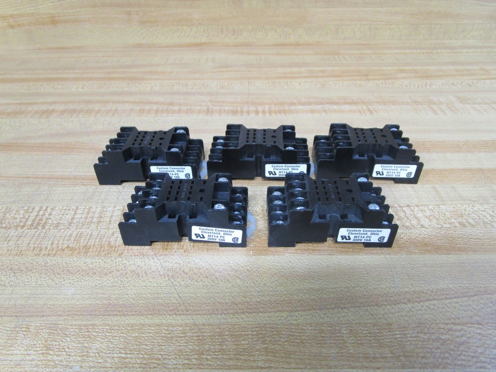 Custom Connector MT14-PC Relay Socket MT14PC 10 Amp (Pack of 5)
