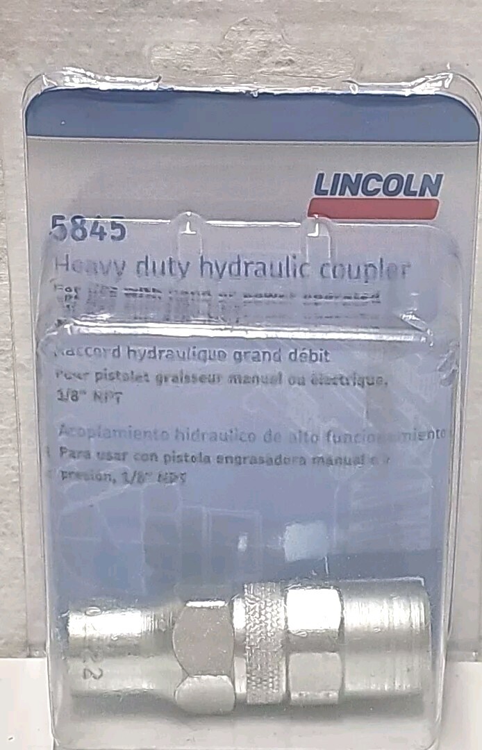 Lincoln 5845 Grease Gun Standard Coupler: 1/8″ NPT, 7,500 Operating PSI