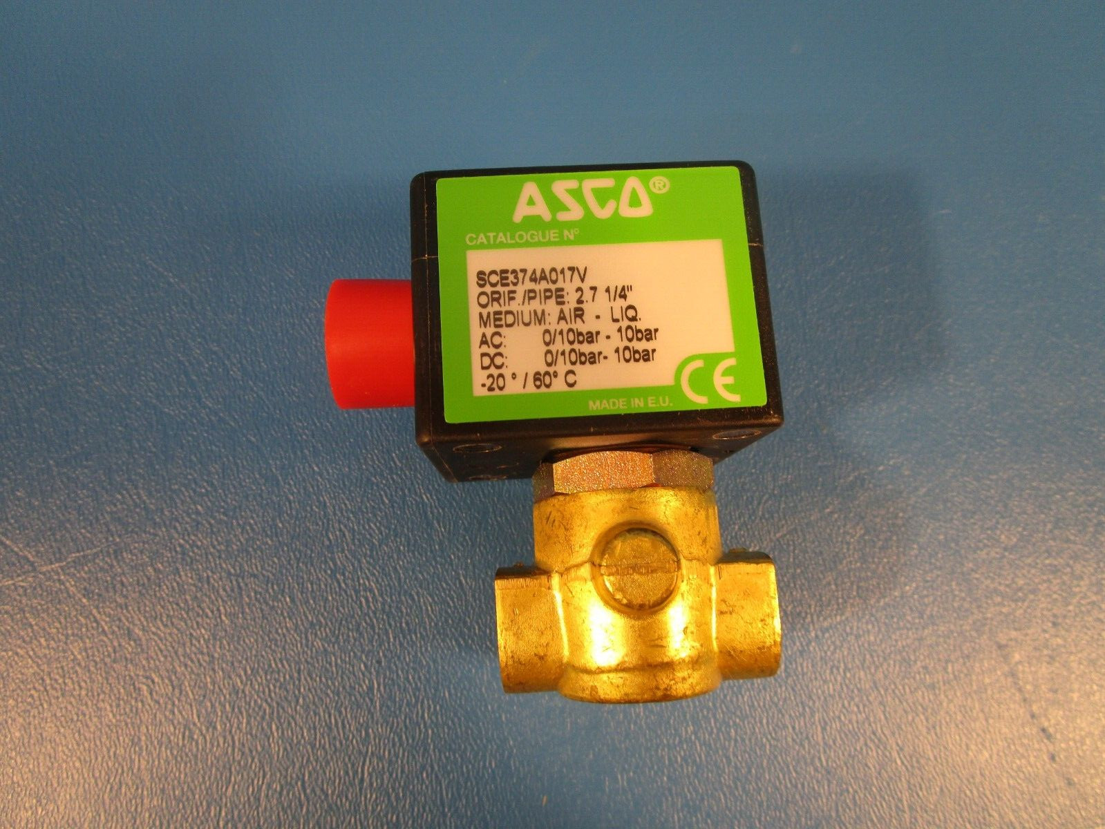 ASCO SCE374A017V, Solenoid Valve, G1/4, 2.7mm Orifice, Brass Body