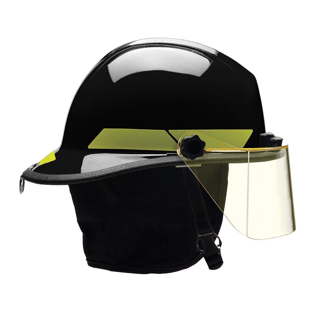 BULLARD PXSBKTL Fire Helmet,Black,Thermoplastic 13W789