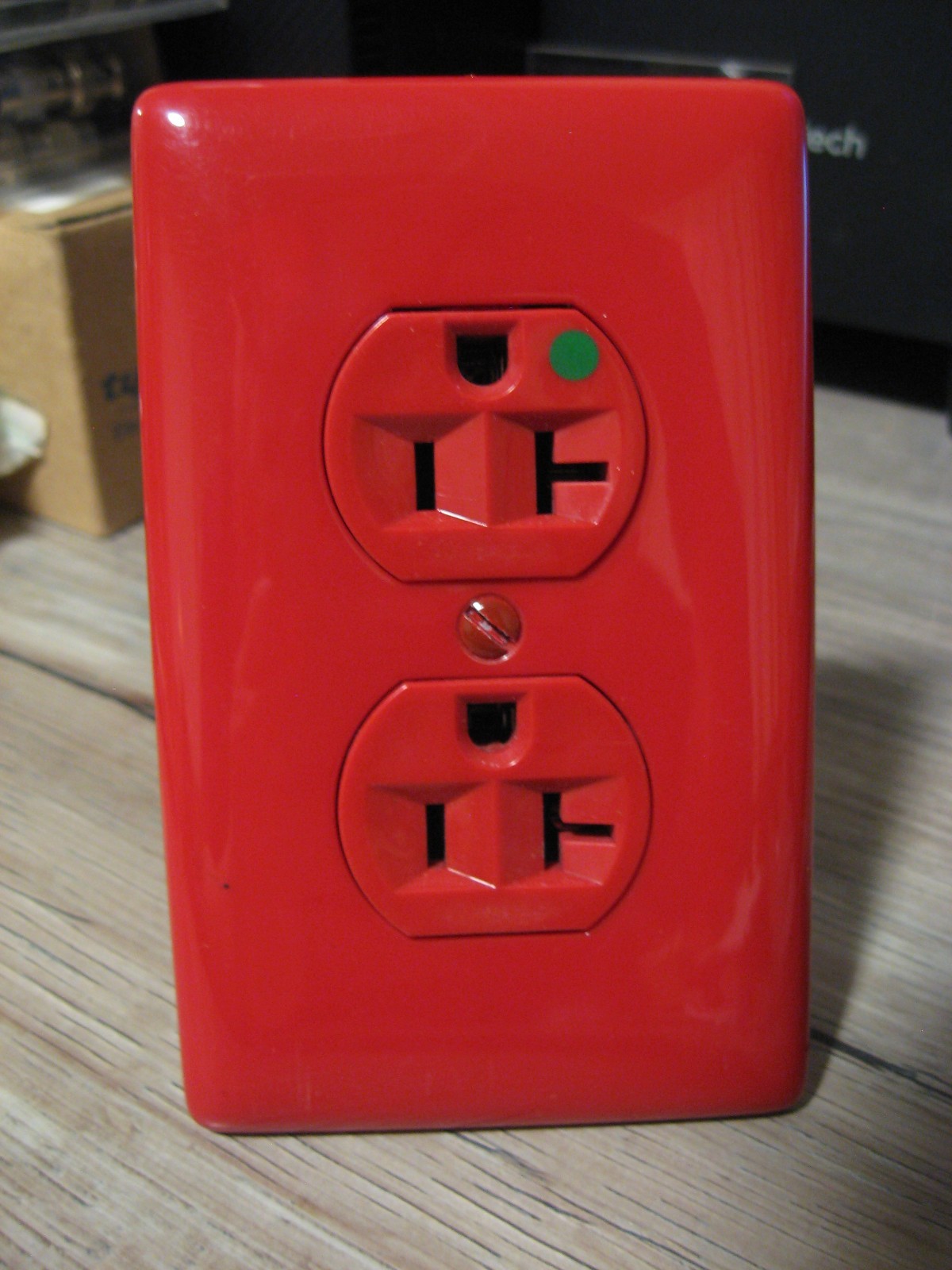 NEW Hubbell Hospital Grade Red Duplex Receptacle With Cover – 20A 125V