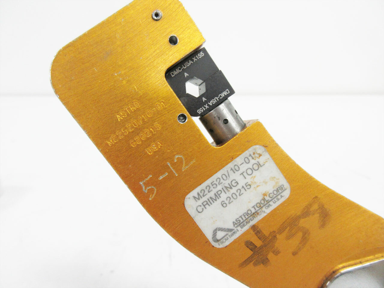 ASTRO TOOL 620215 M22520/10-01 CRIMPING TOOL W/ DANIELS X155 M22520/10-23 DIE