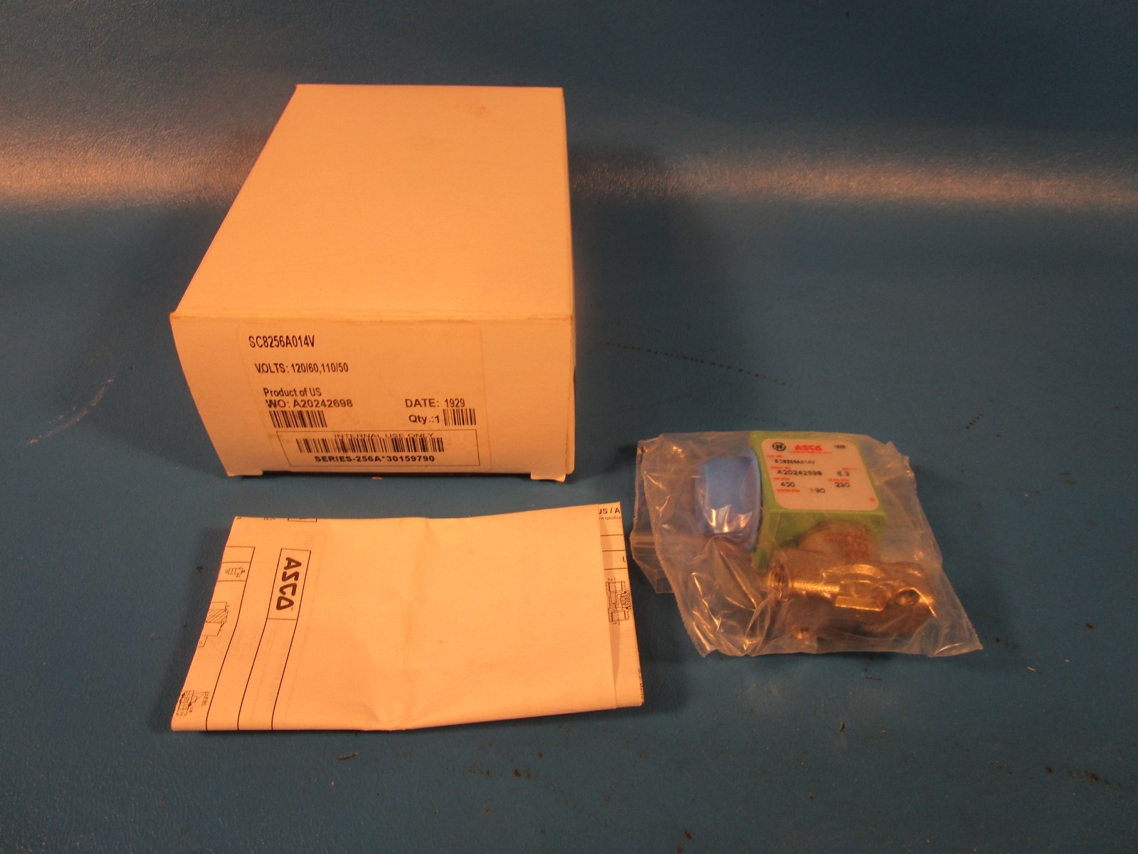 Asco SC8256A014V, SOLENOID VALVE, 1/8 X 1/16, 2 WAY, STAINLESS STEEL, 120 VOLT/6