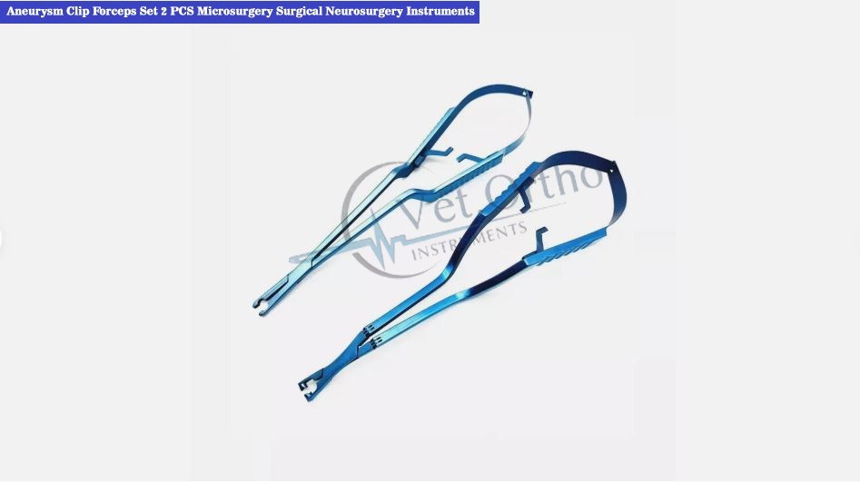 Aneurysm Clip Forceps Set 2 PCS Microsurgery Surgical Neurosurgery instrument
