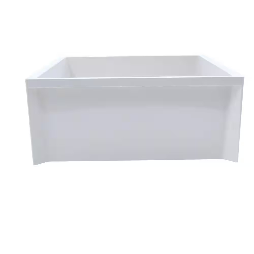 24 In. X 24 In. X 10 In. Service Mop Basin for 3 In. DWV in White