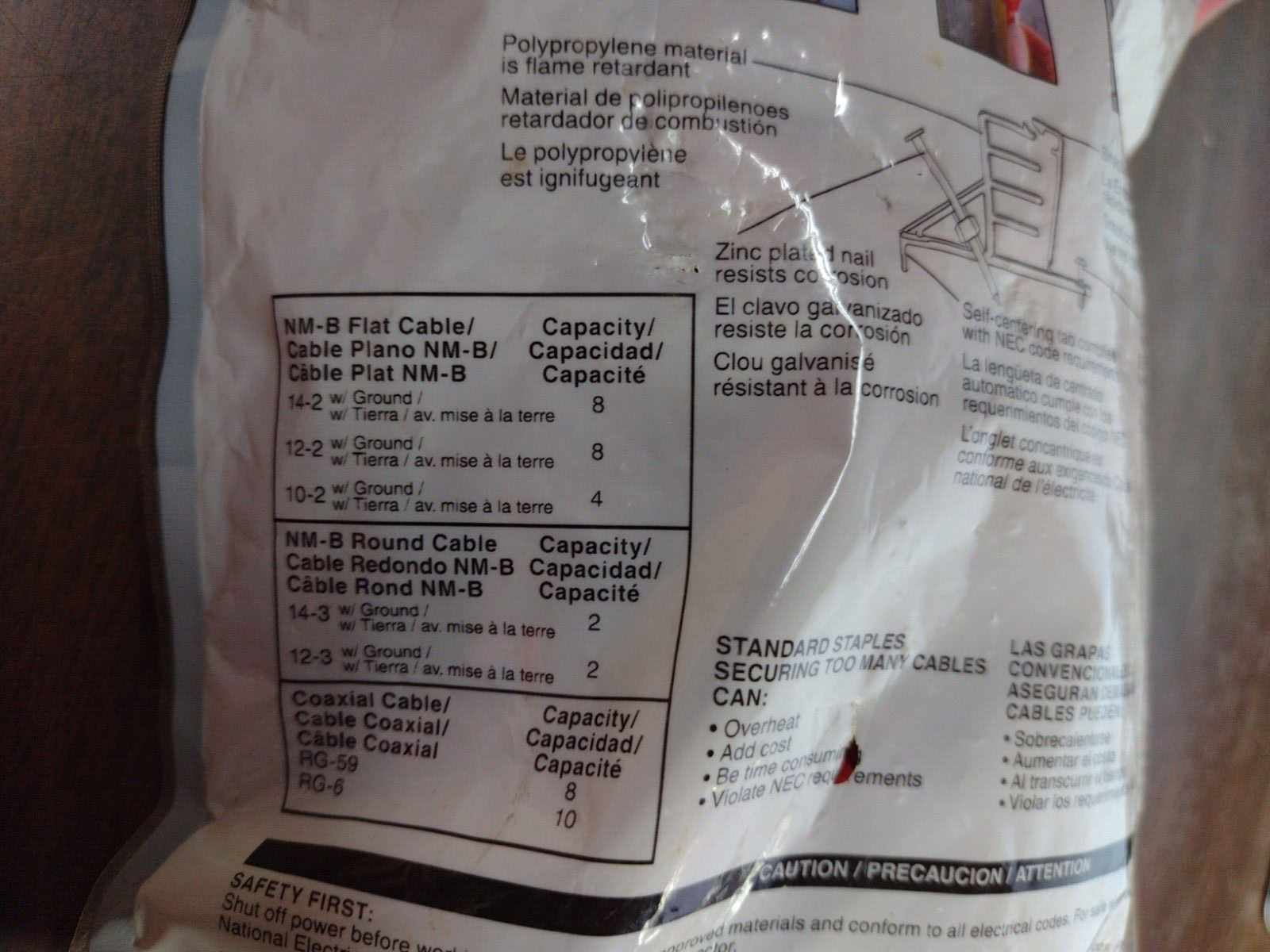 GARDNER BENDER MCS-20W MULTI-CABLE STAPLE NM/COAX/DATA NEW LOT OF 100 EACH
