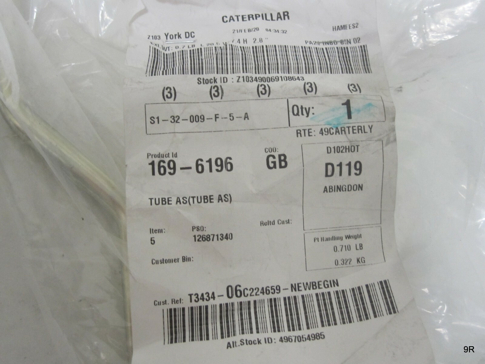 CAT Caterpillar Metal Tube Assembly