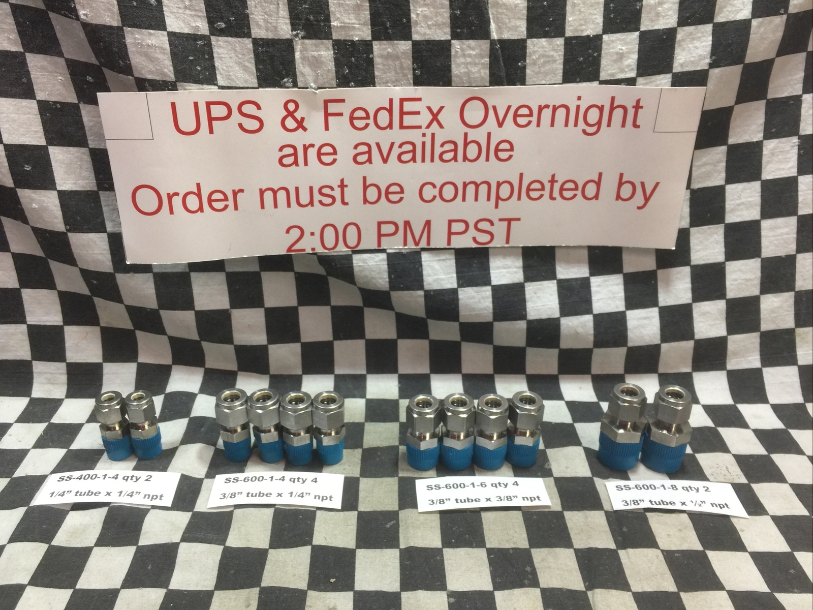 SWAGELOK SS-600-1-8, SS-600-1-6, SS-600-1-4, SS-400-1-4, LOT OF 12 #1637F6