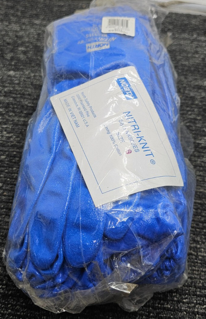 (6 PAIRS) Honeywell North NK803ES/9 Nitri-Knit Chemical Resistant Gloves Size9/L