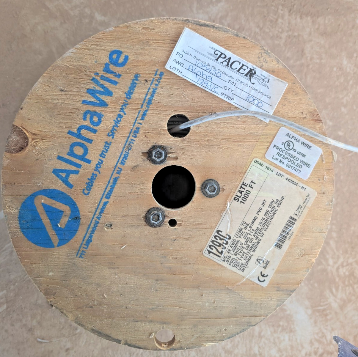 NEW ALPHA WIRE 1294C 22 AWG Shielded Wire 1000 FT