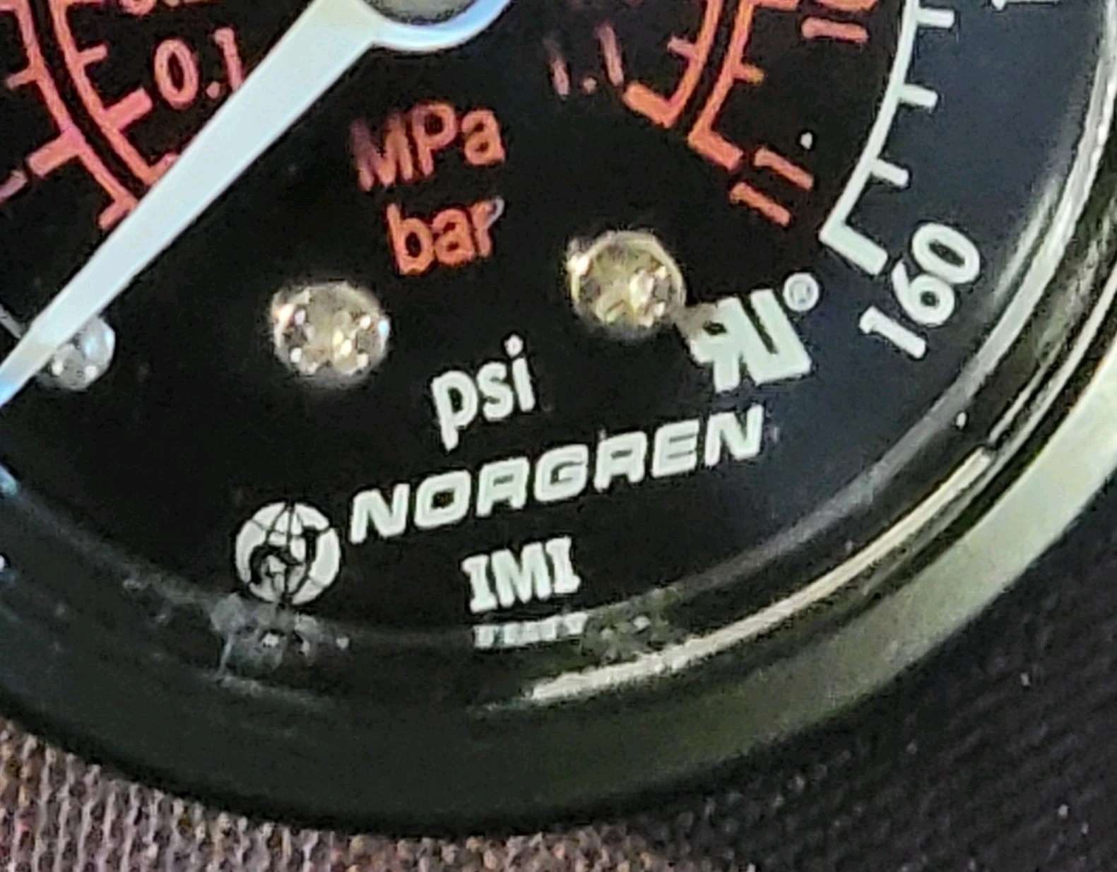 4 NORGREN 18-015-212 0-160PSI MH25761 Air Pressure Gauges