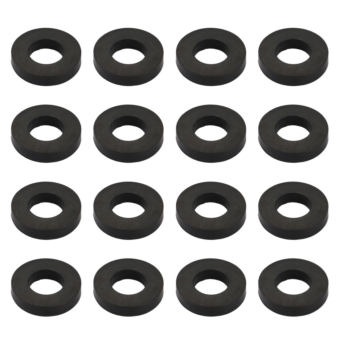 16Pc Black Rubber Round Flat Washer Assortment Size 6x12x2.2mm Flat Washer