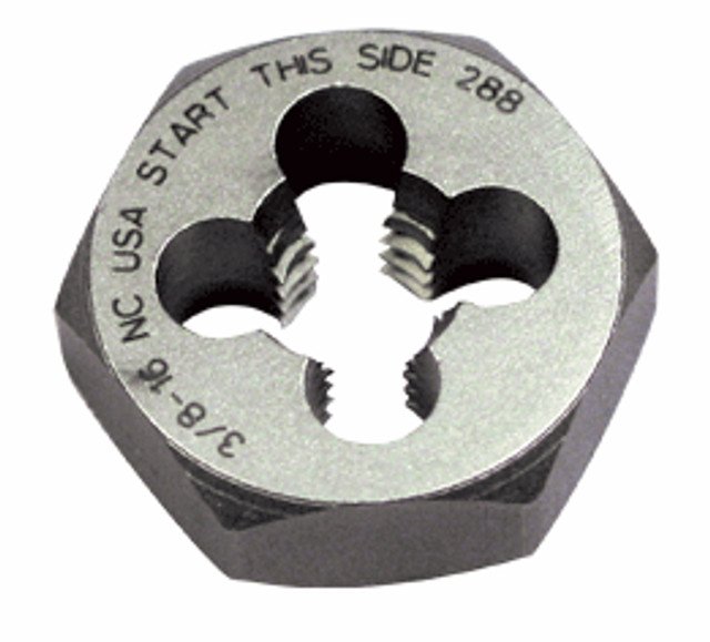 Norseman Drill & Tool 86160 Die 3/8-16 Hex Carbon 405
