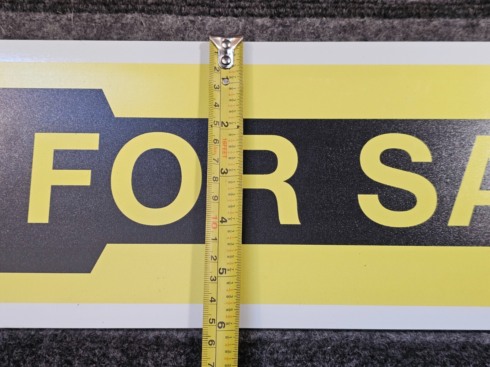 (QTY 5) Aluminum Metal Sign 24-inch L x 6-inch W Black & Yellow For Sale Signage