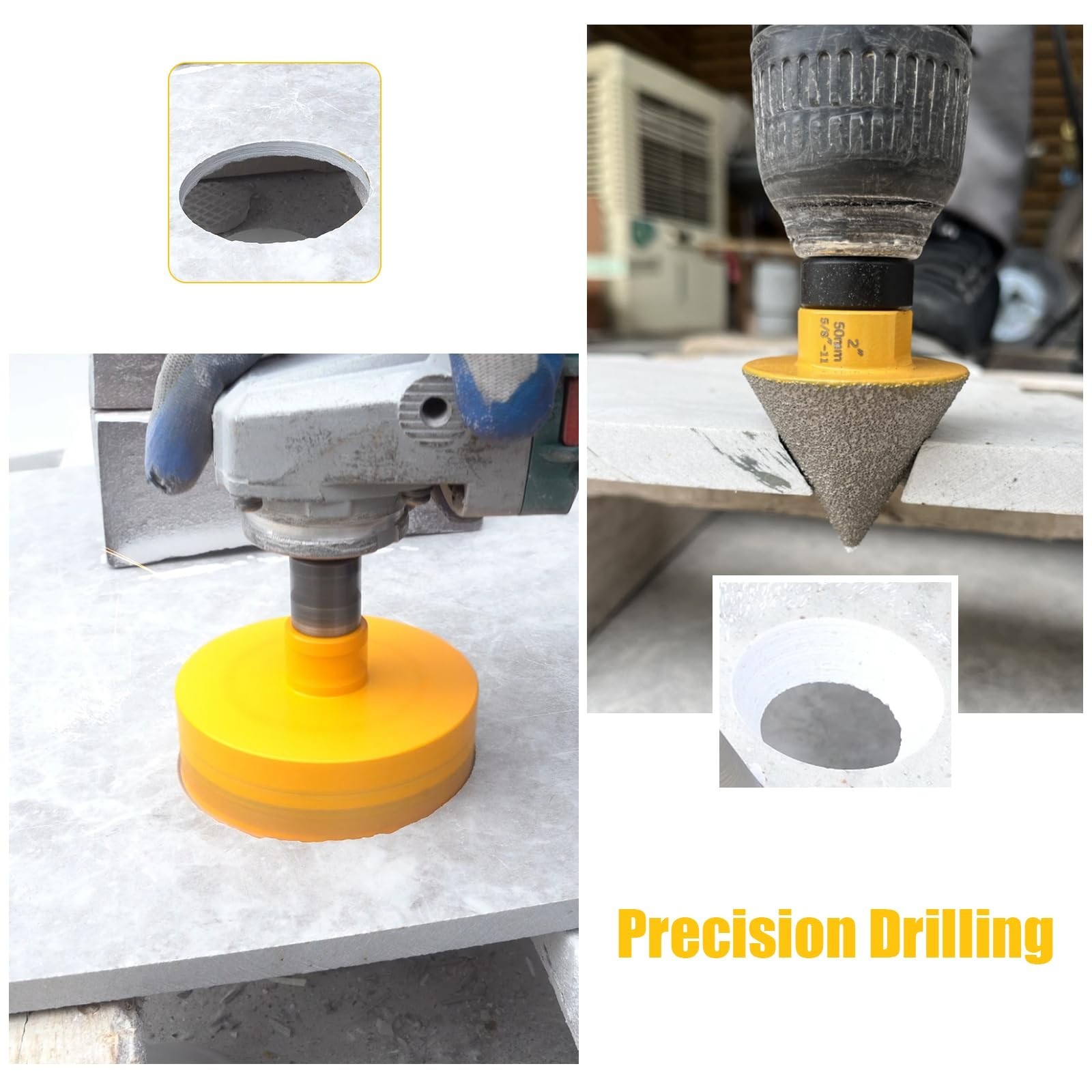14Pcs Diamond Tile Hole Saw Kit,6/6/8/20/25/35/50/75/100MM Core Drill Bits Se…