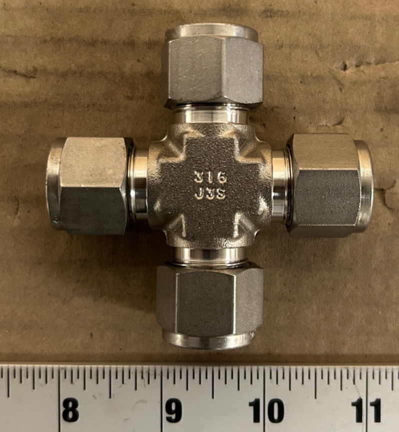 Swagelok 1/2″ Tube Stainless Cross Union SS-810-4 Lot of 10