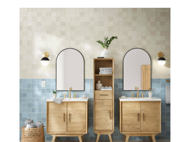 MITZI Renee 1-Light Aged Brass/Black Wall Sconce with Opal Glossy Shade