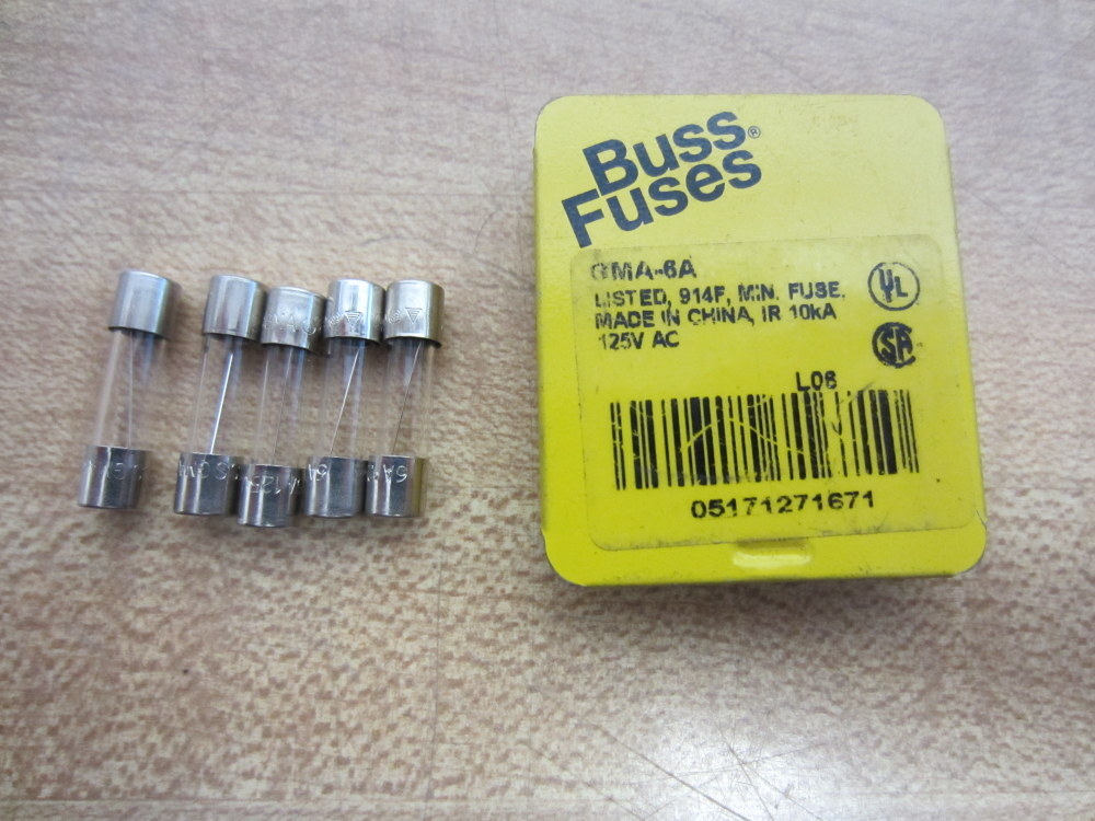 Buss GMA-6A Bussmann Fuse Cross Ref 6F106 Fine Wire Element (Pack of 10)