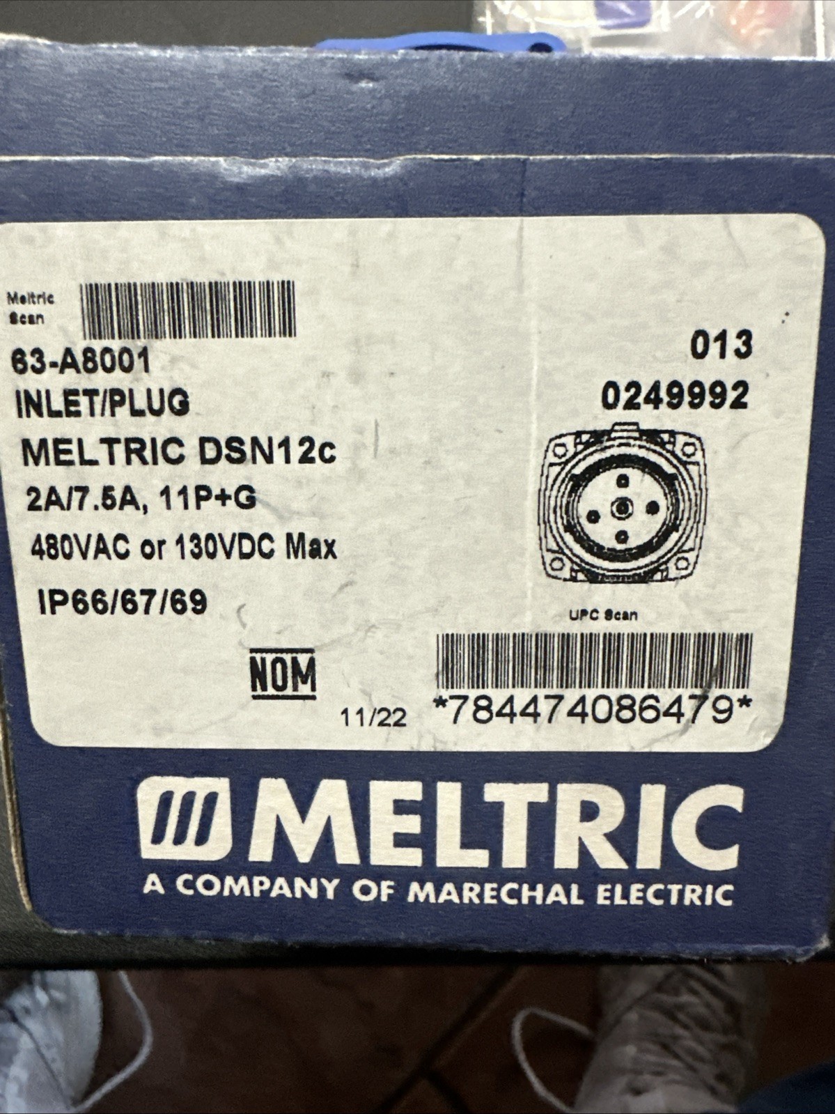 MELTRIC 63-A8001 Inlet Plug 5amp