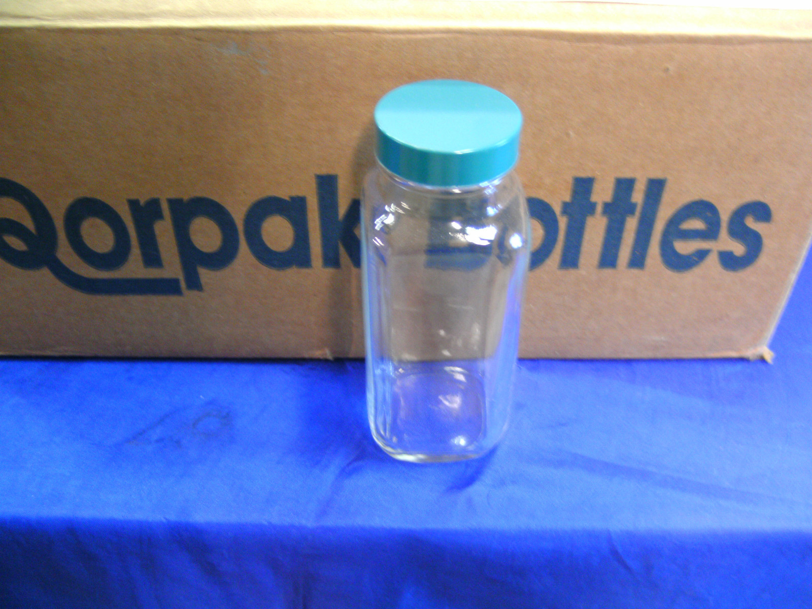 New 8-oz 5.5″ tall QorPak Bottle Clear Wide Mouth W/Top 16189-121
