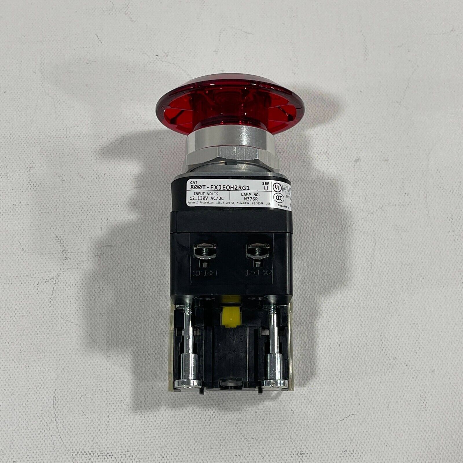 Allen Bradley 800T-FXJEQH2RG1 Push pull 2 Position Red LED Jumbo Mushroom Head