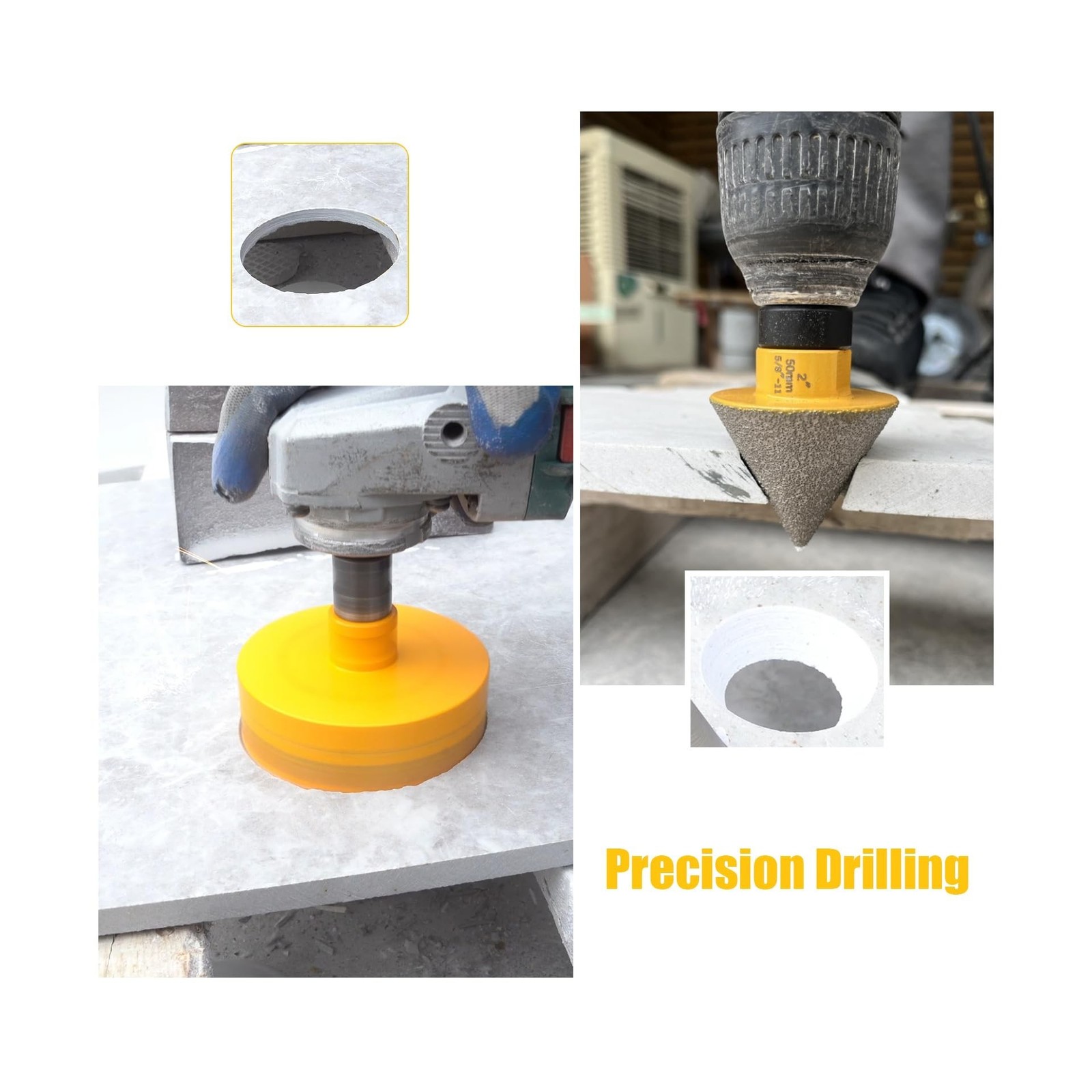 14Pcs Diamond Tile Hole Saw Kit,6/6/8/20/25/35/50/75/100MM Core Drill Bits Se…