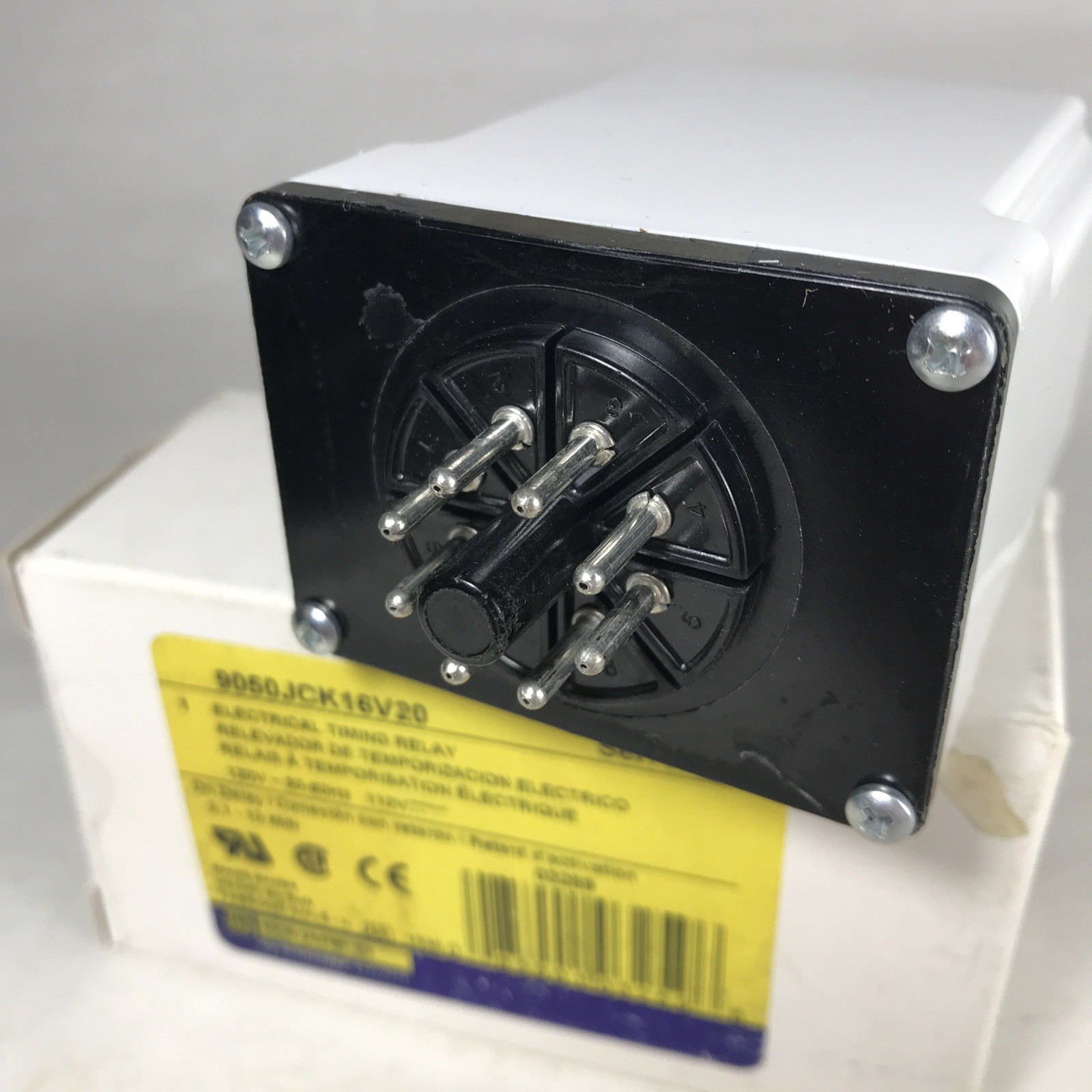 SQUARE D 9050JCK16V20 ELECTRICAL TIMING RELAY 0.1-10MIN Ser H On Delay 120v