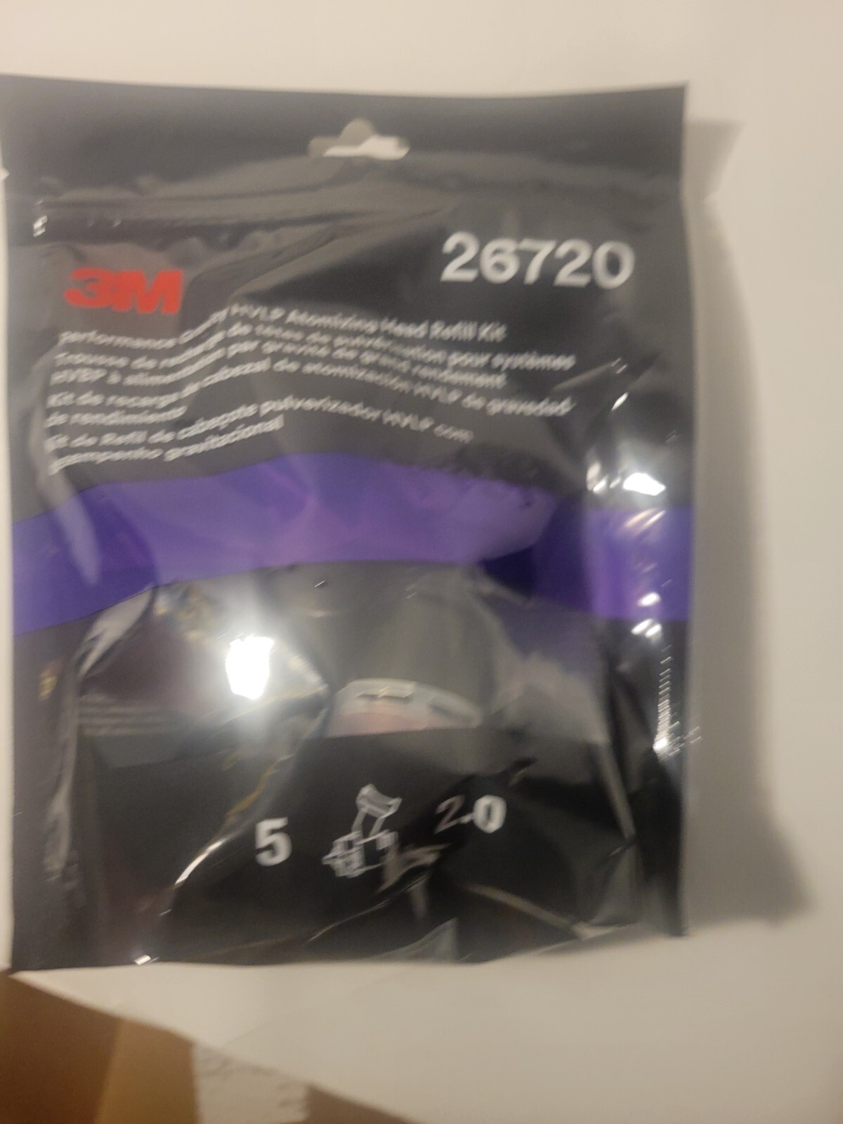 3M™ 26720 Performance Gravity HVLP Atomizing Head Refill Kit, Red, 2.0