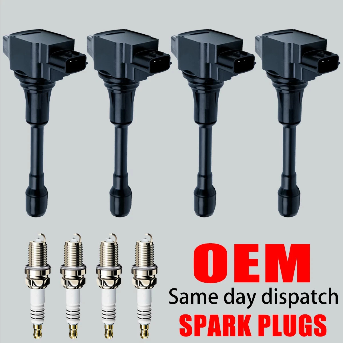 4x Ignition Coil & 4x Iridium Spark Plug Set for Nissan Altima Rogue Versa