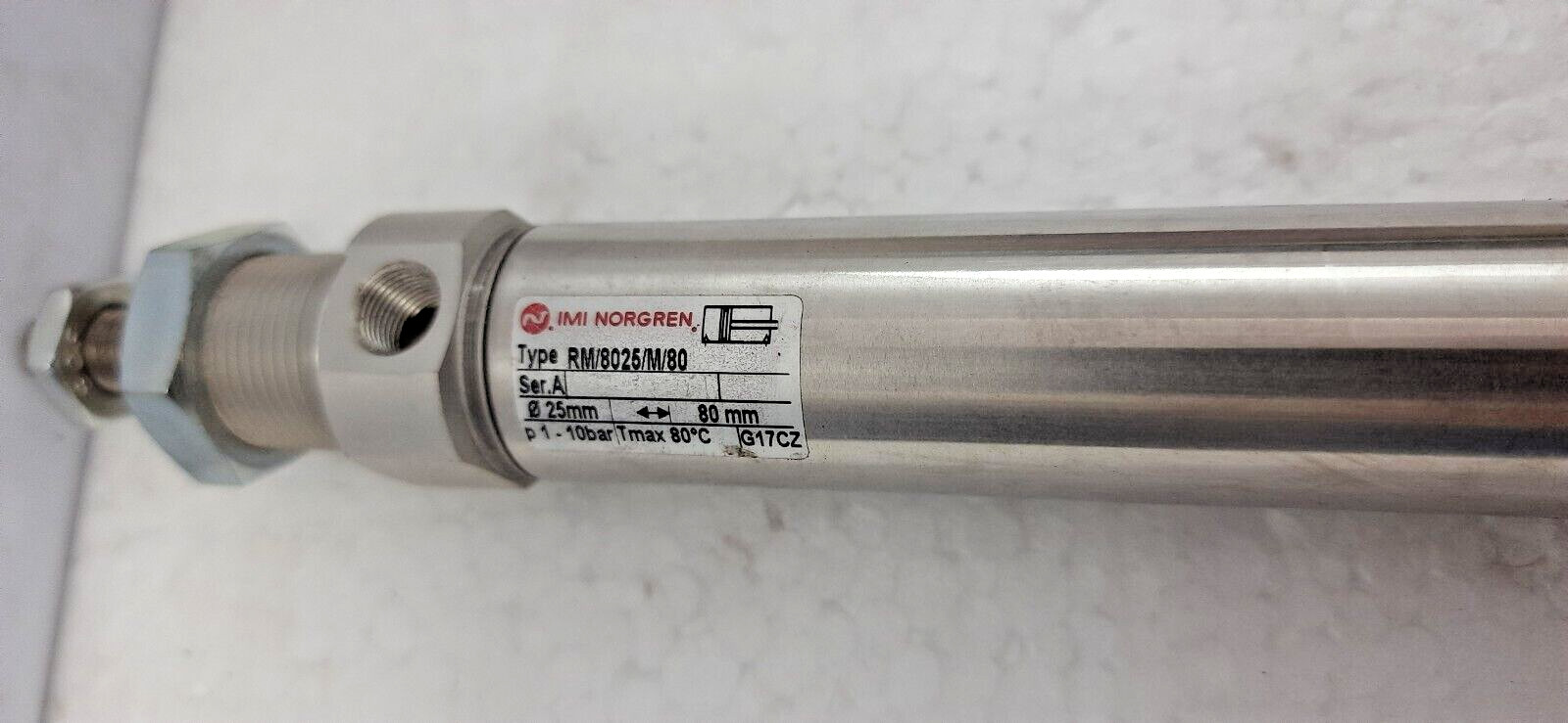 IMI Norgen Type RM/8025/M/80 Pneumatic Roundline Cylinder – 25mm Bore,80 mm strk