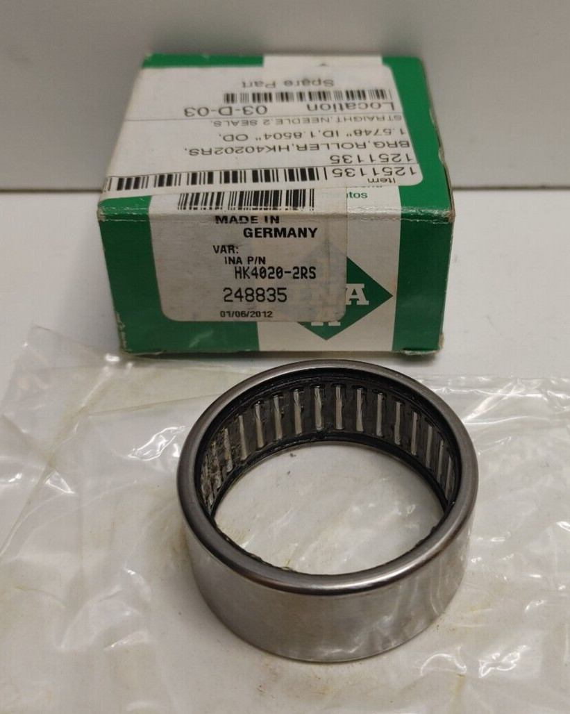 NEW OLD STOCK! INA 1.5748″ ID X 1.8504″ OD NEEDLE ROLLER BEARING HK4020-2RS