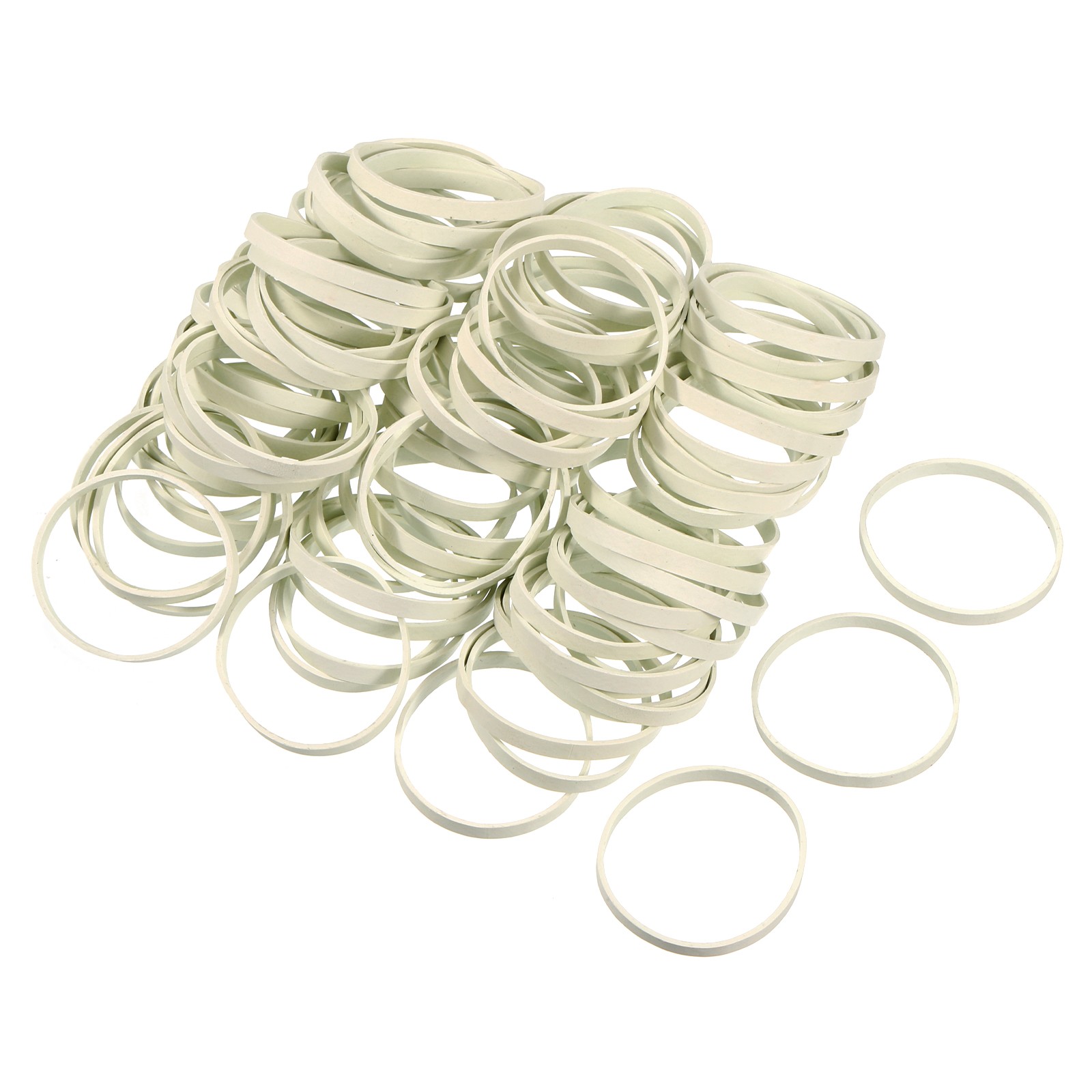 100 Pack Rubber Band Stretchable Elastic Band White 50mm x 5mm Hair Rubber Bands