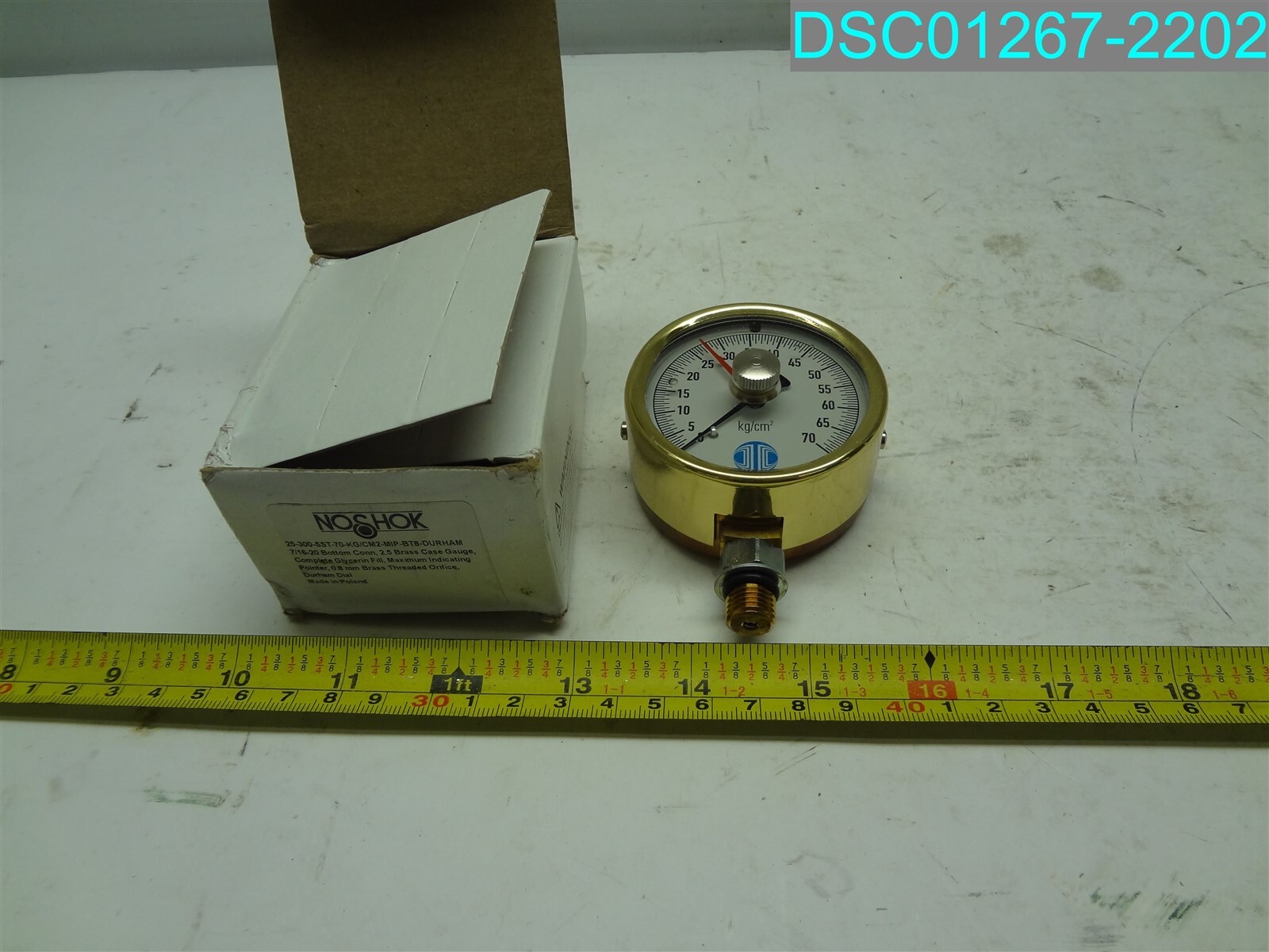 NOSHOK 25-300-SST-70-KG/CM2 BRASS CASE GAUGE 0.8MM